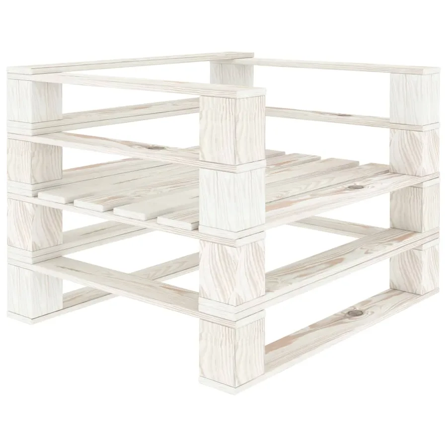Canapé palette de jardin avec coussins crème Bois - 6