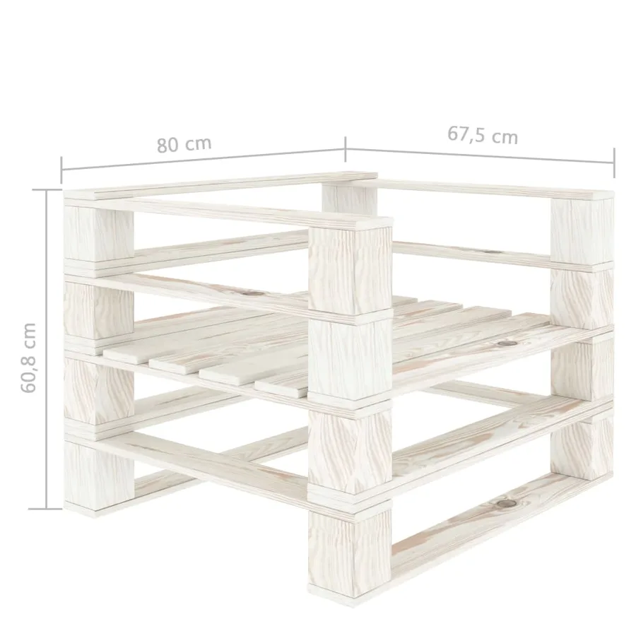 Canapé palette de jardin avec coussins crème Bois - 8