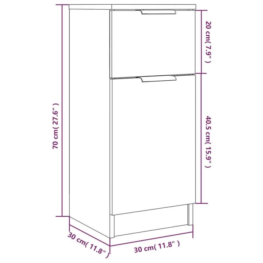 Buffet Chêne sonoma 30x30x70 cm Bois d'ingénierie - 8