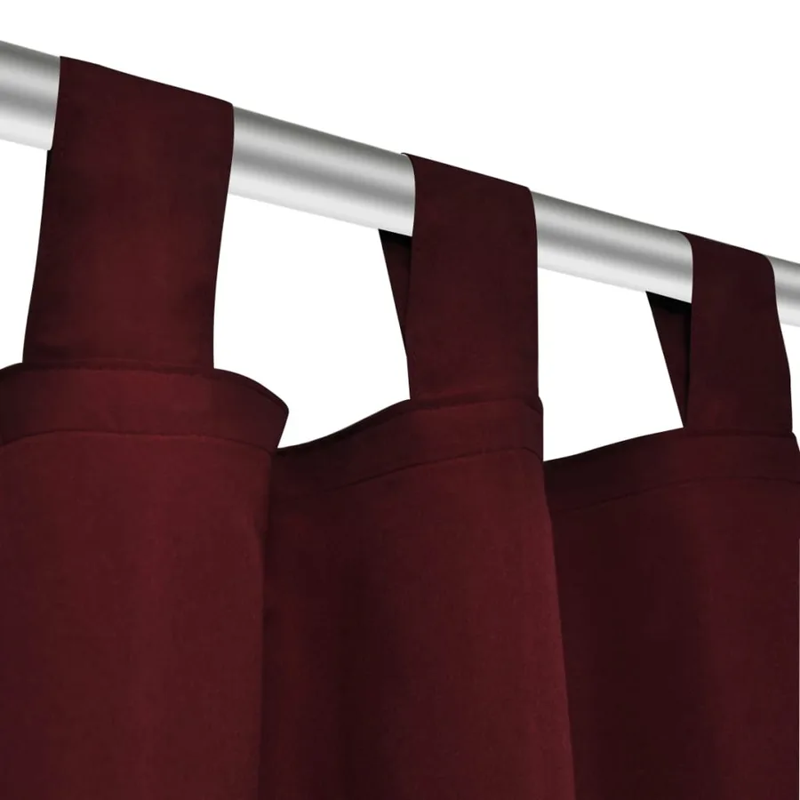 2 pcs Rideau à Passant Micro Satin Bordeaux 140 x 225 cm - 4