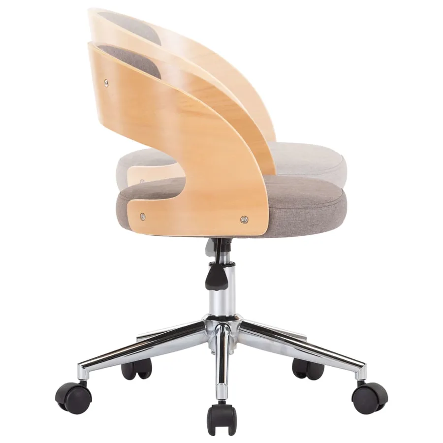 Chaise pivotante à manger Taupe Bois courbé et tissu - 6