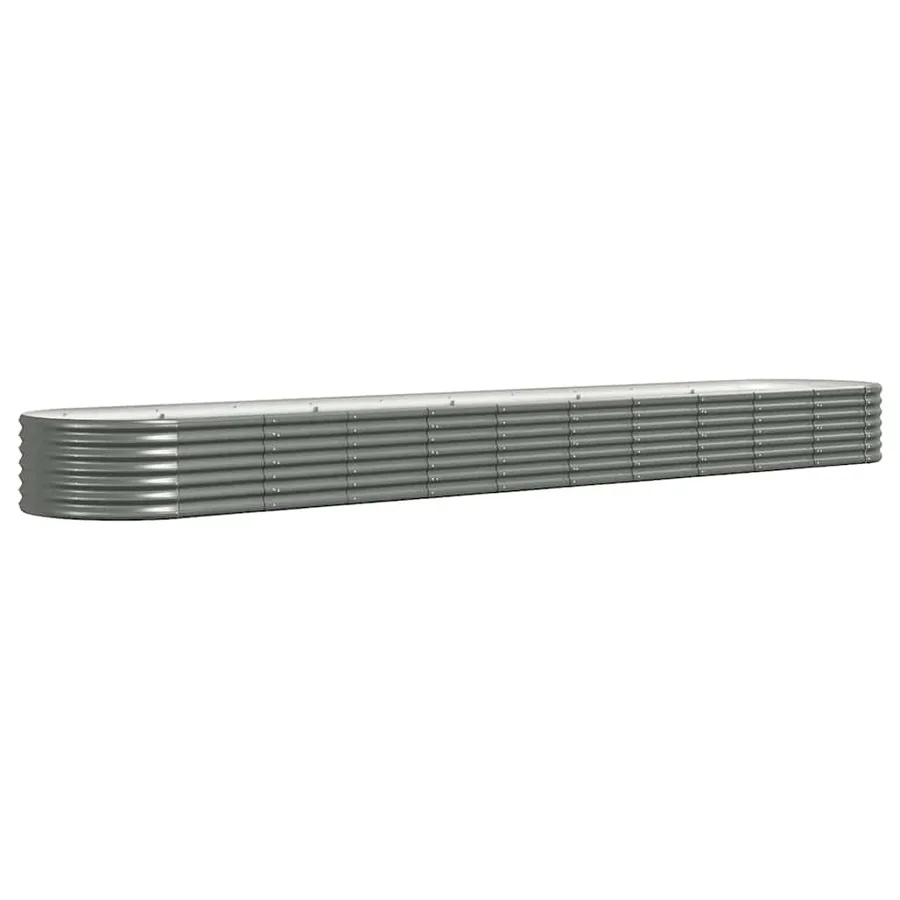 Lit surélevé de jardin Acier galvanisé 440x80x36 cm gris - 2
