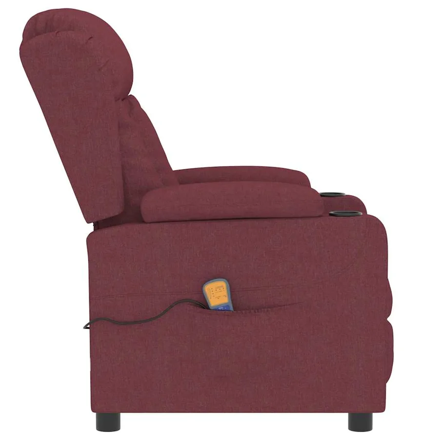 Fauteuil de massage Rouge bordeaux Tissu - 4