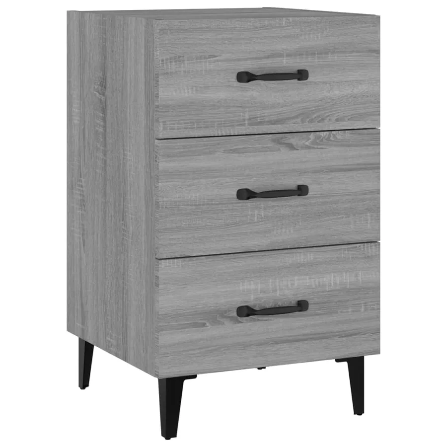 Table de chevet sonoma gris 40x40x66 cm bois d'ingénierie - 2