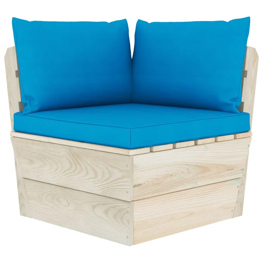 Canapé palette à 2 places de jardin avec coussins Bois d'épicéa - 4