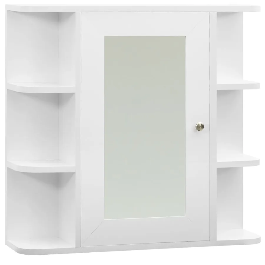 Armoire à miroir de salle de bain Blanc 66x17x63 cm MDF - 2