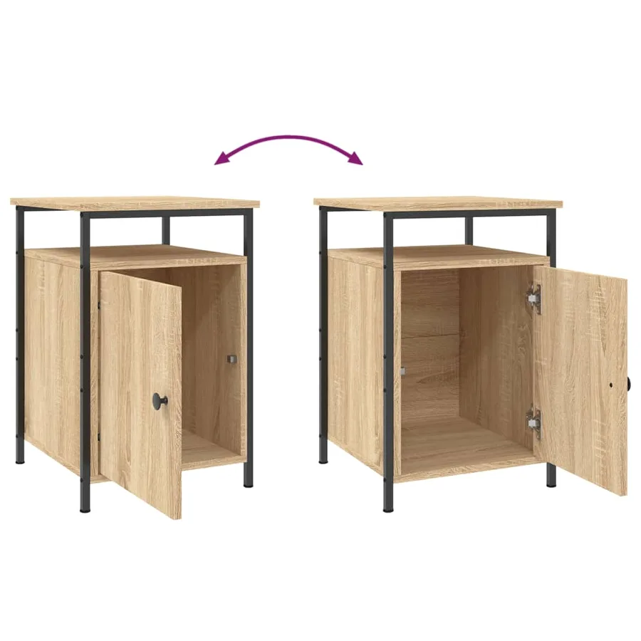 Tables de chevet 2pcs chêne sonoma 40x42x60cm bois d'ingénierie - 10
