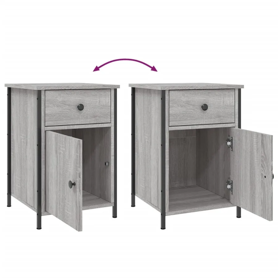 Table de chevet sonoma gris 40x42x60 cm bois d'ingénierie - 9