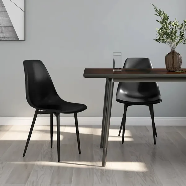 Chaises à manger lot de 2 noir PP