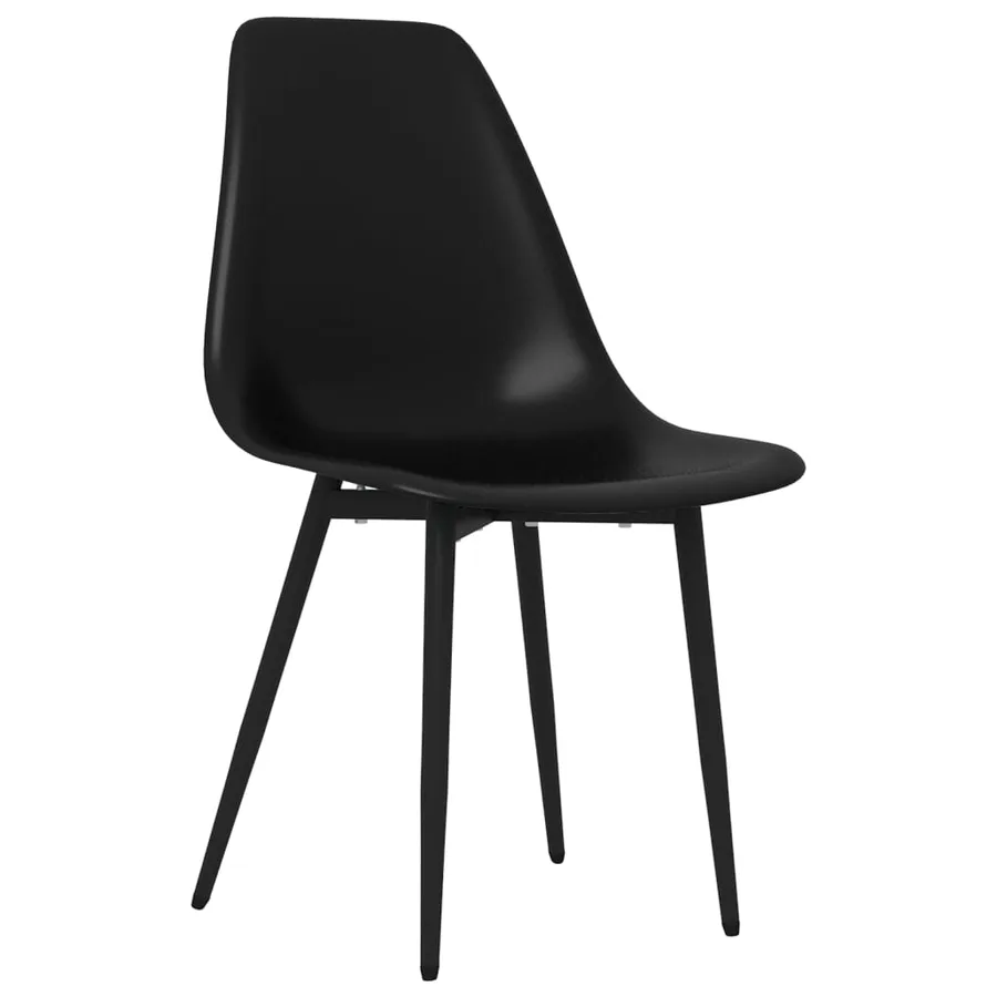 Chaises à manger lot de 2 noir PP - 3