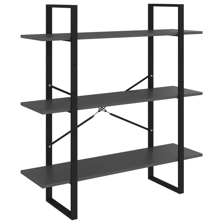Bibliothèque à 5 niveaux Gris 100x30x175 cm Bois d'ingénierie - 5