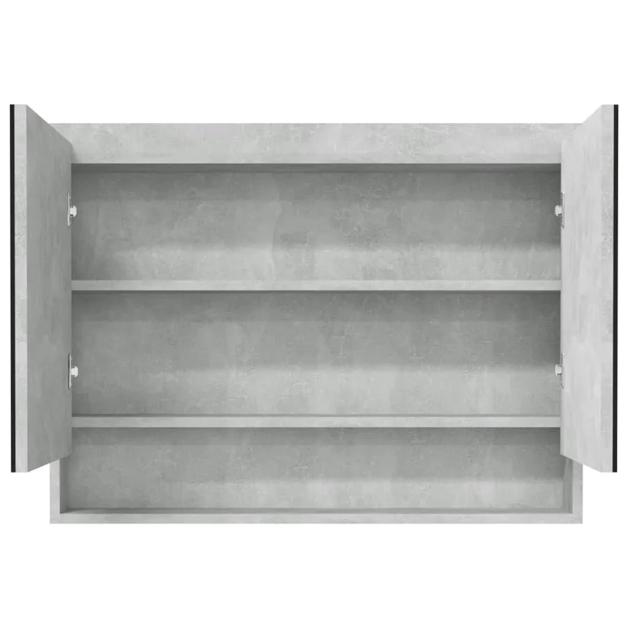 Armoire à miroir de salle de bain 80x15x60 cm MDF Gris béton - 3