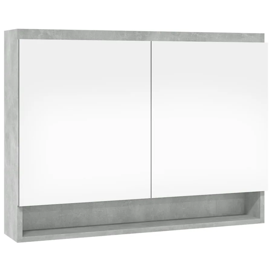 Armoire à miroir de salle de bain 80x15x60 cm MDF Gris béton - 4