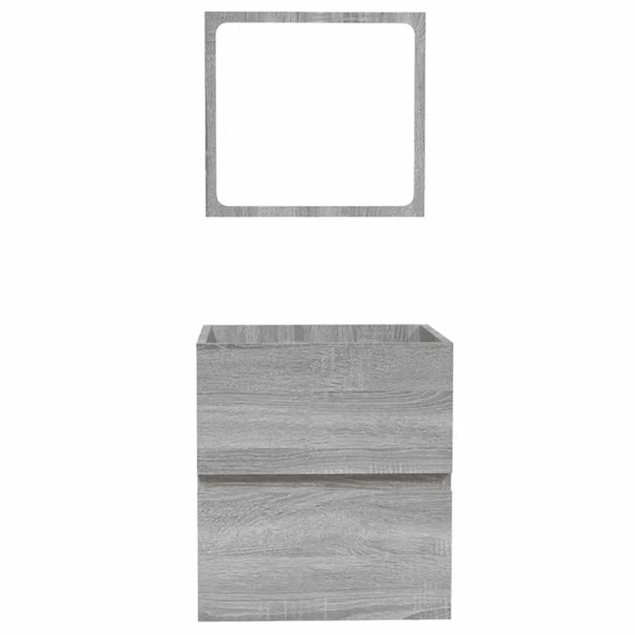 Armoire de bain et miroir Sonoma gris Bois d'ingénierie - 5