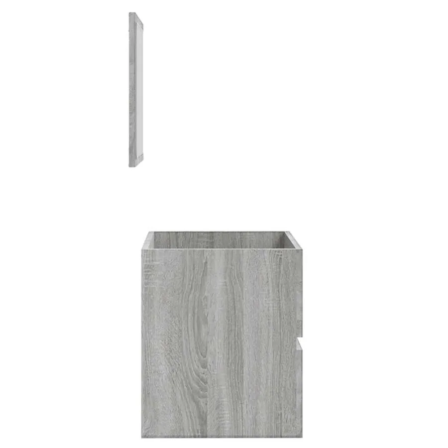 Armoire de bain et miroir Sonoma gris Bois d'ingénierie - 7