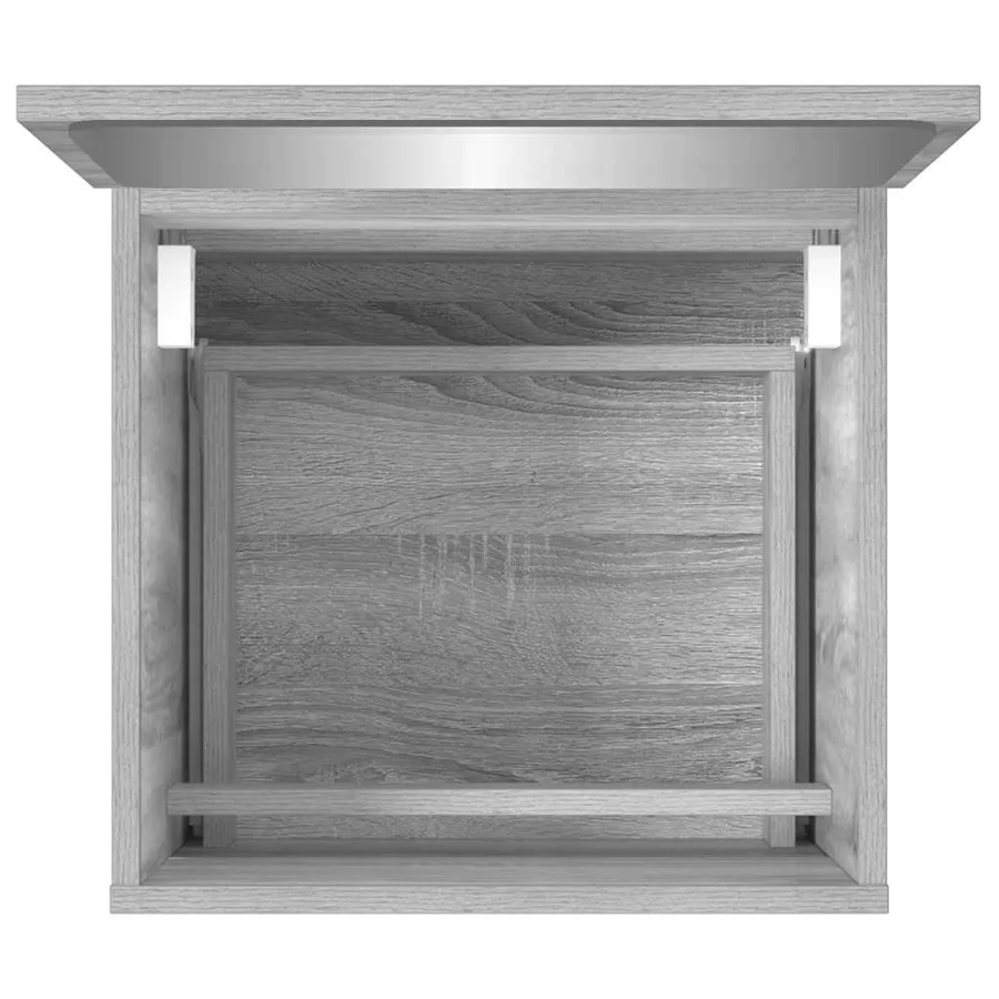 Armoire de bain et miroir Sonoma gris Bois d'ingénierie - 8