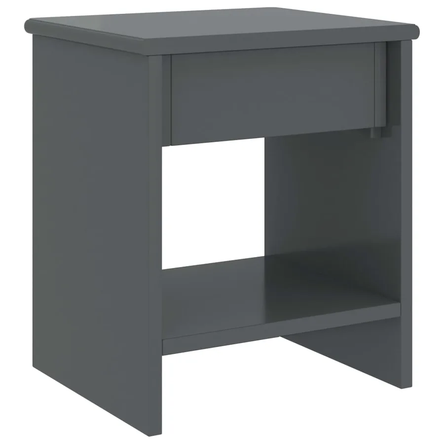 Table de chevet Gris foncé 35x30x40 cm Bois de pin massif - 4