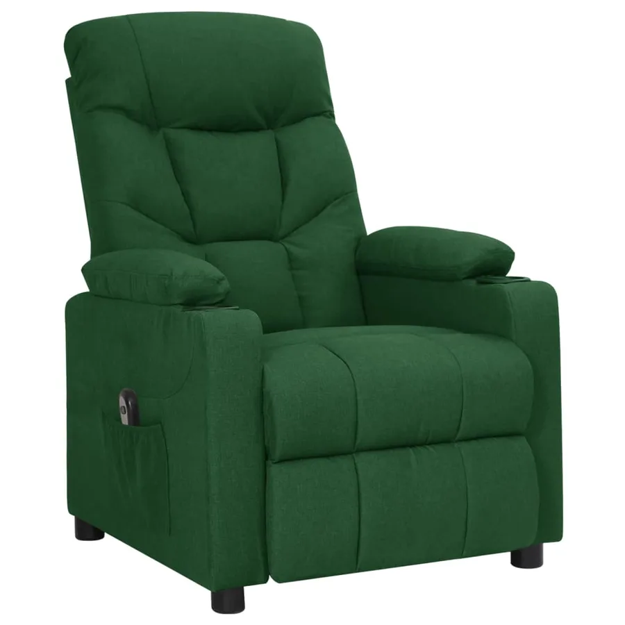 Fauteuil inclinable électrique Vert foncé Tissu - 2