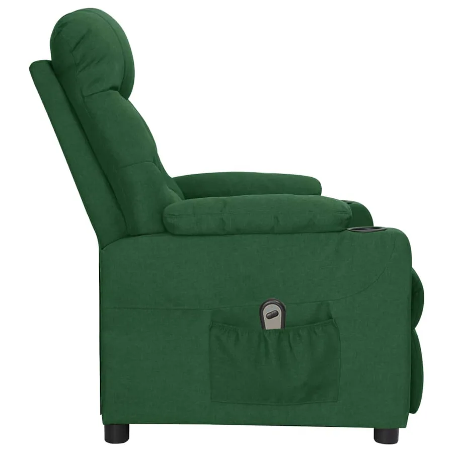 Fauteuil inclinable électrique Vert foncé Tissu - 4