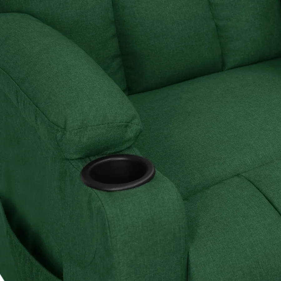 Fauteuil inclinable électrique Vert foncé Tissu - 6
