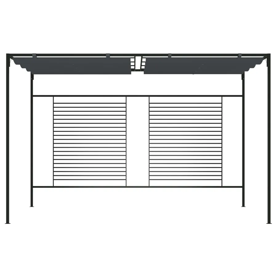 Belvédère avec auvent rétractable 4x3x2,3 m Anthracite 180 g/m² - 2