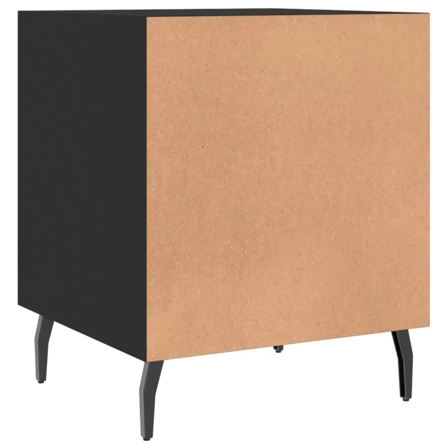 Table de chevet noir 40x40x50 cm bois d’ingénierie - 8