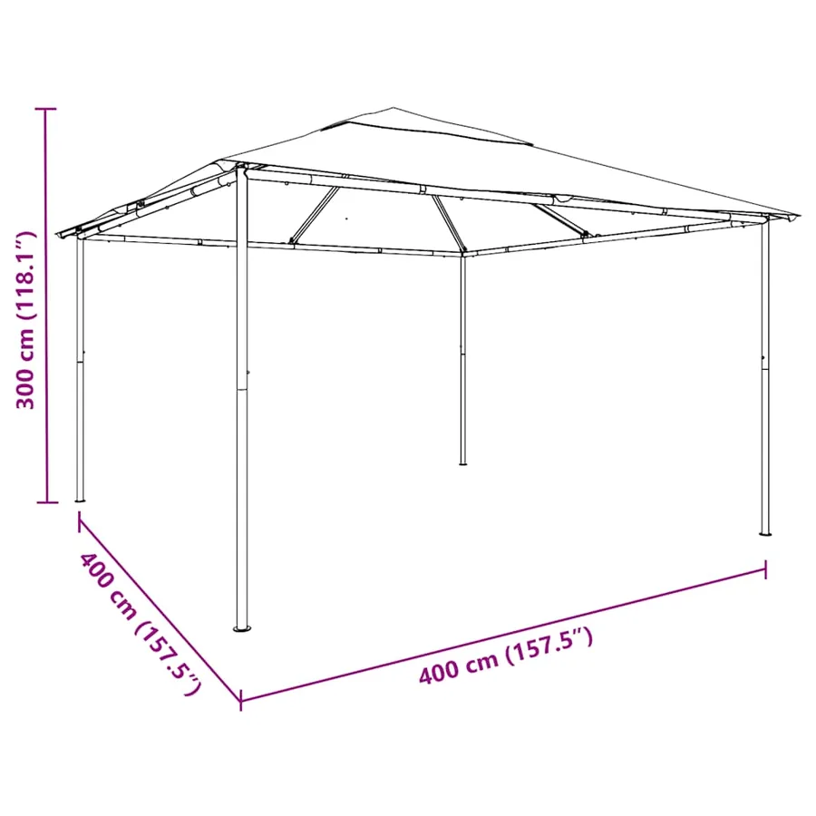 Tonnelle 4x4x3 m Blanc 180 g/m² - 7