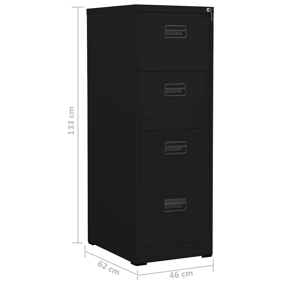 Classeur Noir 46x62x133 cm Acier - 11