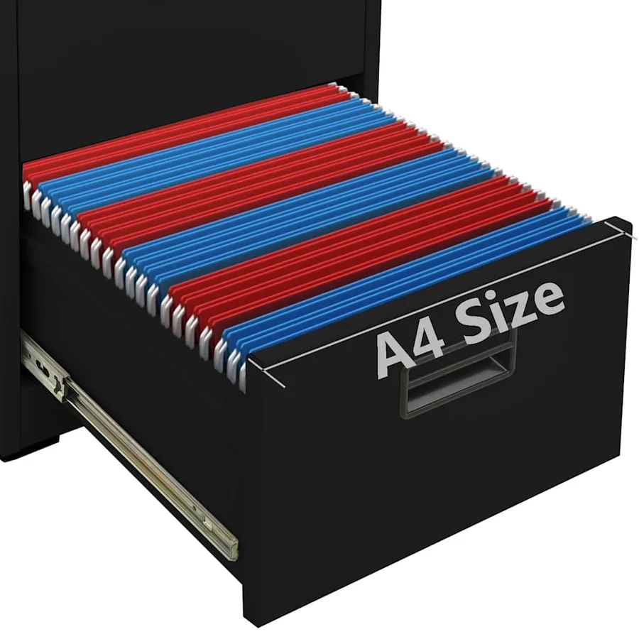 Classeur Noir 46x62x133 cm Acier - 9