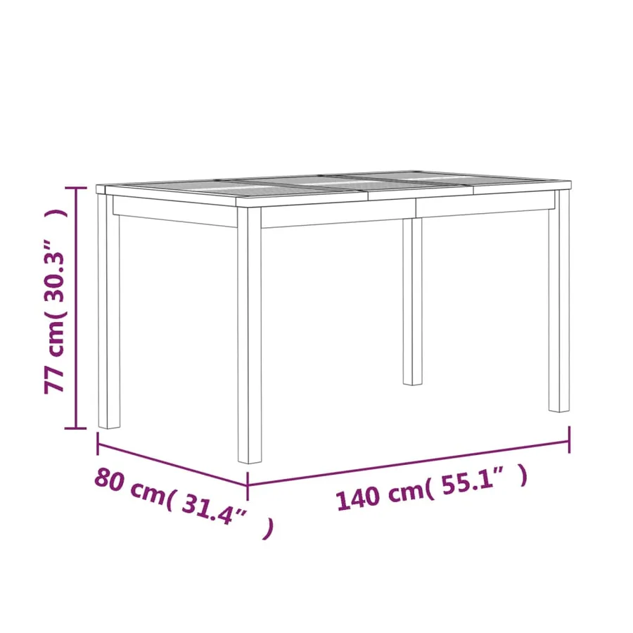 Ensemble à manger de jardin 5pcs Bois de teck massif - 10