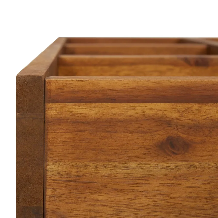 Lit surélevéde jardin à herbes Bois d'acacia massif 60x60x15 cm - 6