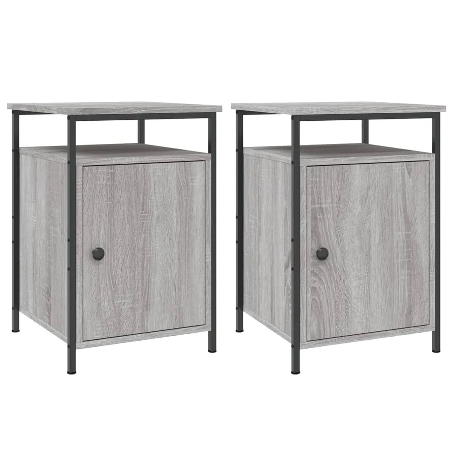 Tables de chevet 2 pcs sonoma gris 40x42x60cm bois d'ingénierie - 2