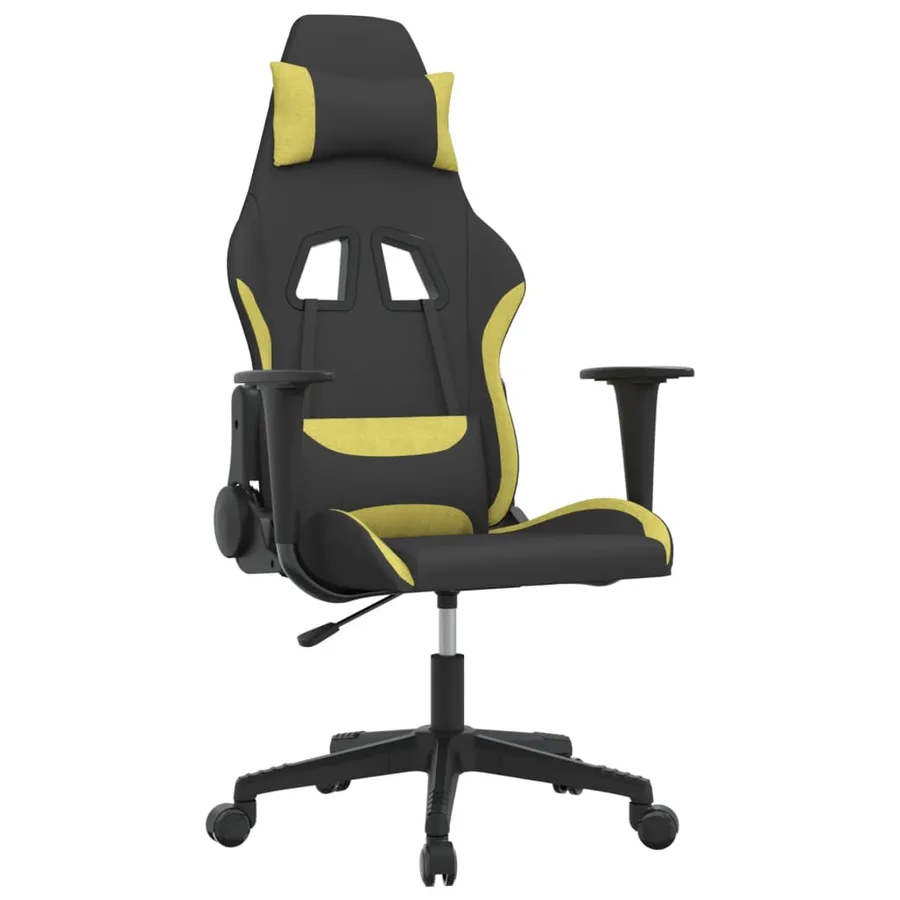 Chaise de jeu de massage Noir et vert clair Tissu - 2