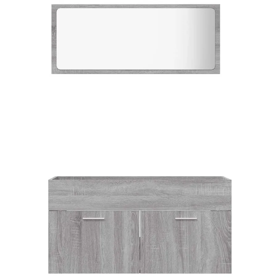 Ensemble de meubles de salle de bain 2 pcs Sonoma gris - 5