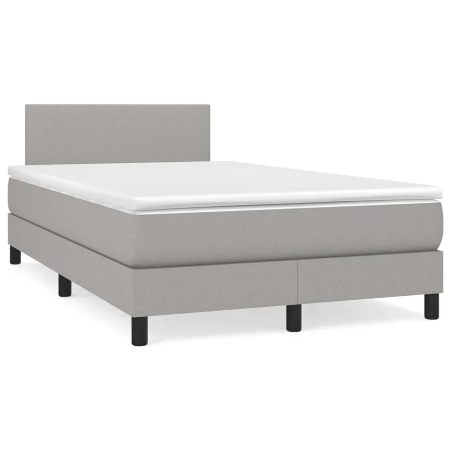 Sommier à lattes de lit avec matelas Gris clair 120x200cm Tissu - 2