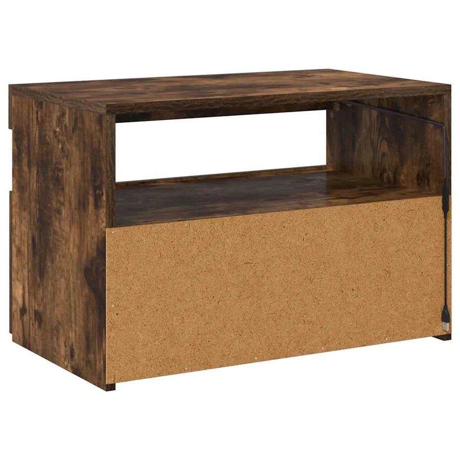 Meuble TV avec lumières LED Chêne fumé 60x35x40 cm - 10