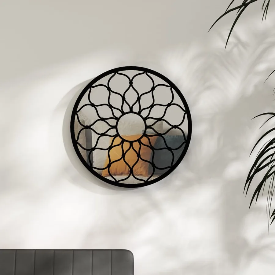 Miroir Noir 40x3 cm Fer pour utilisation à l'intérieur