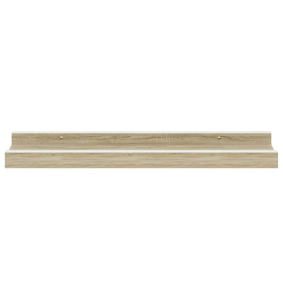 Étagères murales 4 pcs blanc et chêne sonoma 40x9x3 cm - 6