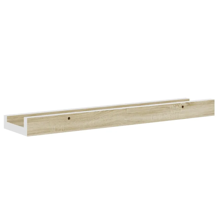 Étagères murales 4 pcs blanc et chêne sonoma 40x9x3 cm - 8