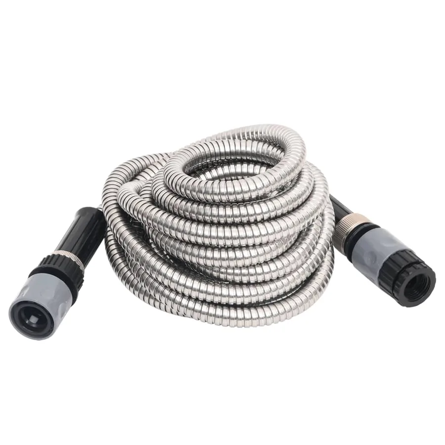 Tuyau d'arrosage buse de pulvérisation argenté 0,6" 22,5 m inox - 2