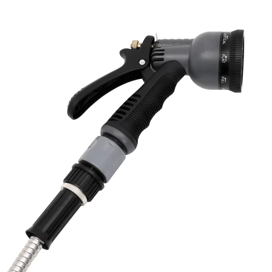 Tuyau d'arrosage buse de pulvérisation argenté 0,6" 22,5 m inox - 7