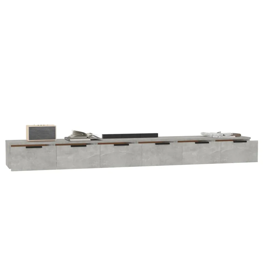 Armoires murales 2 pcs Gris béton 102x30x20cm Bois d'ingénierie - 4