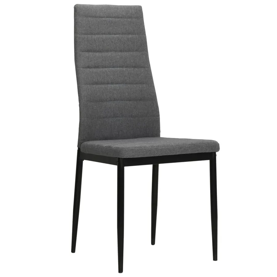 Chaises à manger lot de 6 gris clair tissu - 2