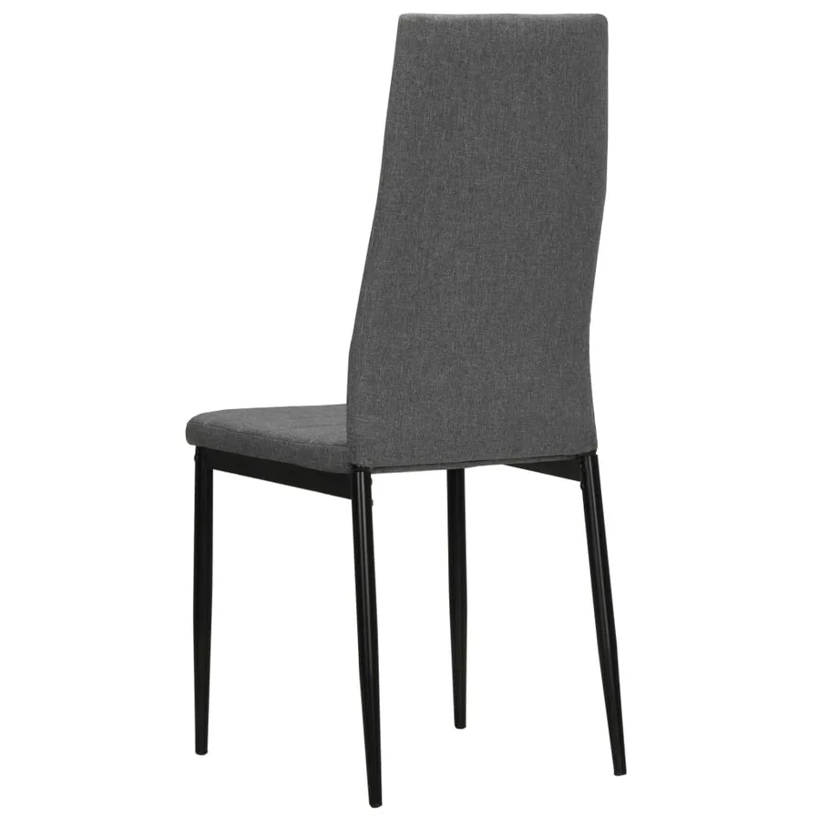 Chaises à manger lot de 6 gris clair tissu - 5