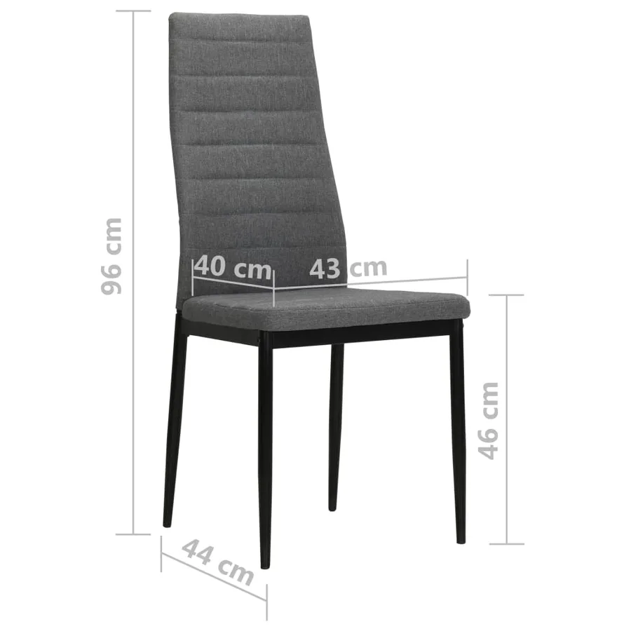 Chaises à manger lot de 6 gris clair tissu - 8
