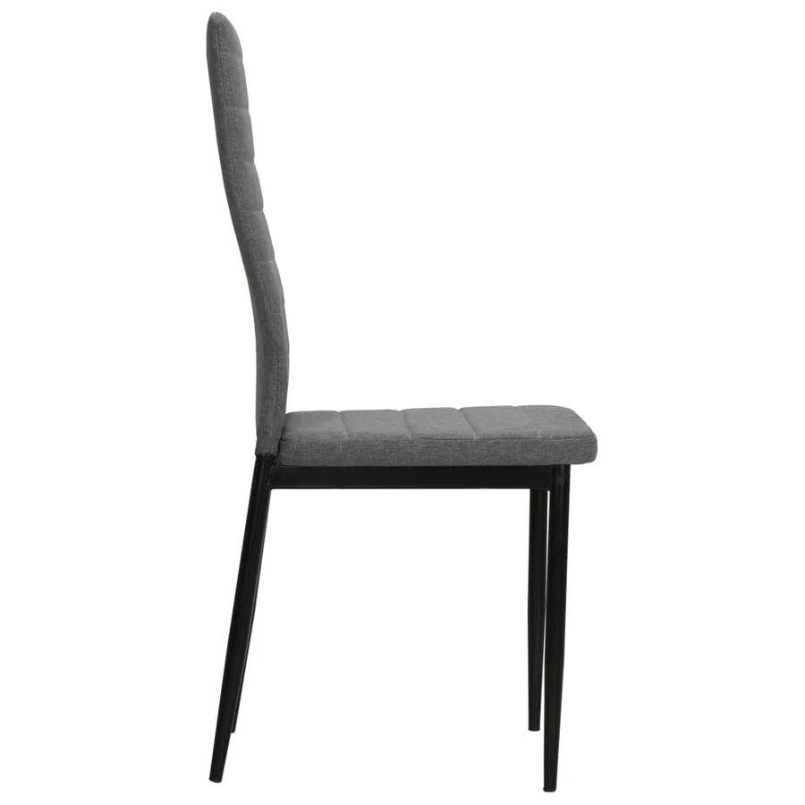 Chaises à manger lot de 4 gris clair tissu - 4