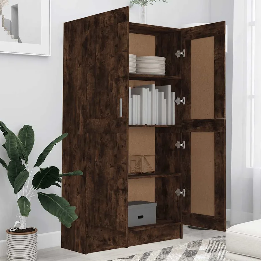 Bibliothèque Chêne fumé 82,5x30,5x150 cm Bois d'ingénierie - 3