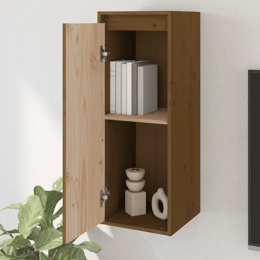 Armoires murales 2pcs Marron miel 30x30x80cm Bois de pin massif - 4