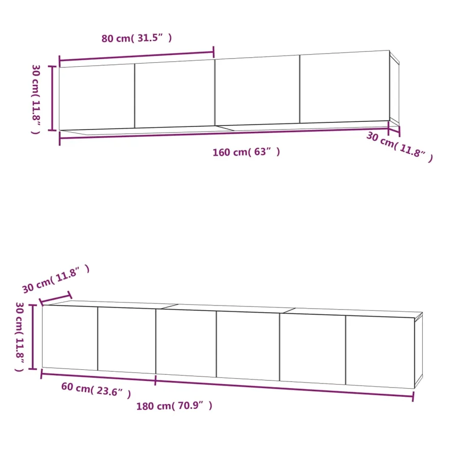 Ensemble de meubles TV 5 pcs Sonoma gris Bois d'ingénierie - 11