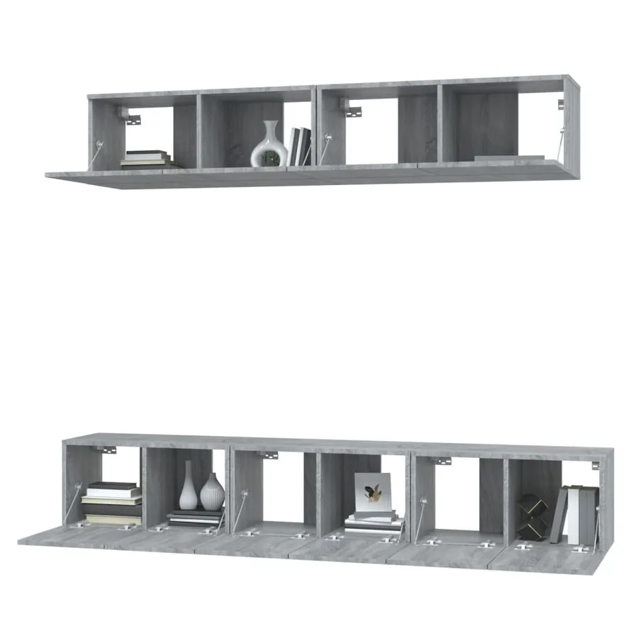 Ensemble de meubles TV 5 pcs Sonoma gris Bois d'ingénierie - 4